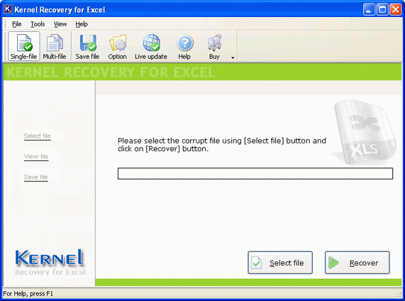 Kernel Excel - Repair Corrupted Excel Documents Screenshot